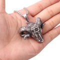 ebay Amazon Hot Sale Men's Titanium Steel Stainless Steel Jewelry Silver Jewelry Retro Devil Sheep Head Pendant Necklace